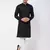 Black And White Cotton Linen Kurta Pyjama Set
