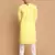 Mustard And White Pure Cotton Kurta Pyjama Set