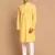 Orange And White Pure Cotton Kurta Pyjama Set