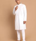 White Pure Cotton Kurta Pyjama Set