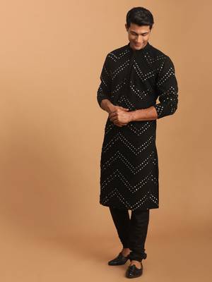 Black Georgette Kurta Pyjama Set 1