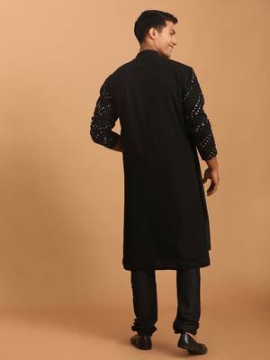 Black Georgette Kurta Pyjama Set 3