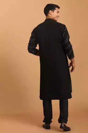 Black Georgette Kurta Pyjama Set