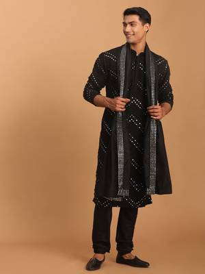 Black Georgette Kurta Pyjama Set 1