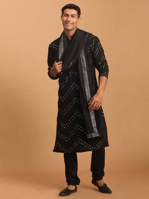 Black Georgette Kurta Pyjama Set 2