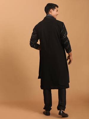 Black Georgette Kurta Pyjama Set 3