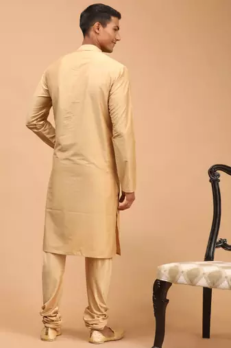 Rose Gold Viscose Kurta Pyjama Set