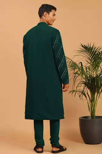 Green Georgette Kurta Pyjama Set