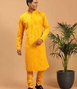 Yellow Georgette Kurta Pyjama Set