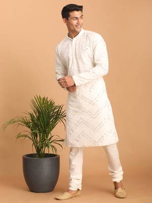  white georgette kurta pyjama set 1