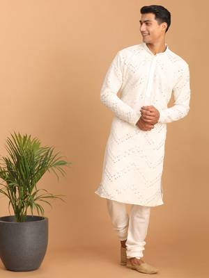  white georgette kurta pyjama set 2