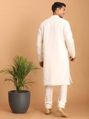  white georgette kurta pyjama set 3
