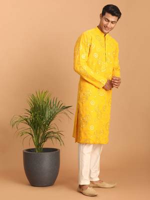 Yellow Georgette Kurta 2