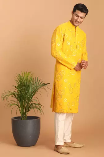 Yellow Georgette Kurta