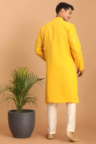 Yellow Georgette Kurta