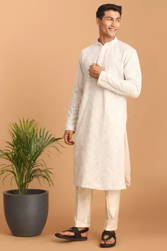 Grey Georgette Kurta And Pyjama Set