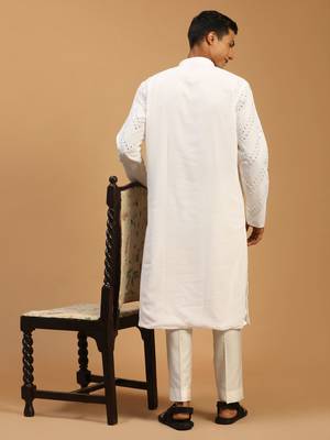  white georgette kurta pyjama set 3