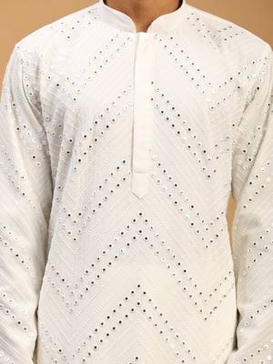  white georgette kurta pyjama set 4