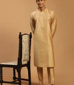 Men'S Rose Gold Viscose Kurta Pyjama Set