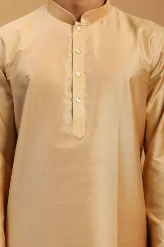 Rose Gold Viscose Kurta Pyjama Set