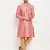 Pink And Rose Gold Silk Blend Kurta Pyjama Set
