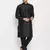 Black Silk Blend Kurta Pyjama Set