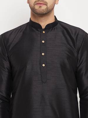 Cream Silk Blend Kurta Pyjama Set 4
