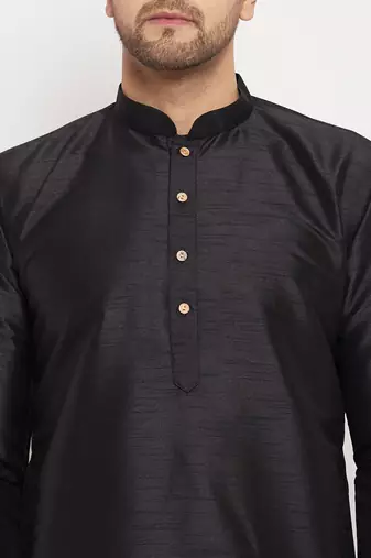Cream Silk Blend Kurta Pyjama Set
