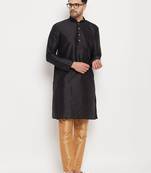 Rose Gold Silk Blend Kurta Pyjama Set
