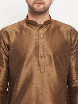 Black Silk Blend Kurta Pyjama Set 4