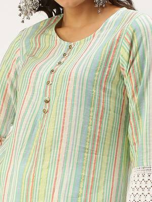 women's round neck solid multi straight kurta and palazzos with dupatta 5
