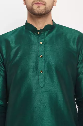 Rose Gold Silk Blend Kurta Pyjama Set