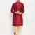 Maroon And Gold Silk Blend Kurta Pyjama Set