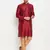 Maroon And Rose Gold Silk Blend Kurta Pyjama Set