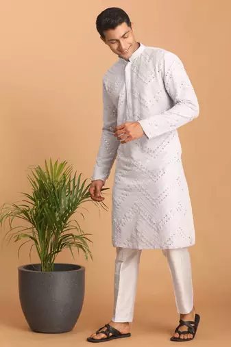 Aqua Georgette Kurta Pyjama Set