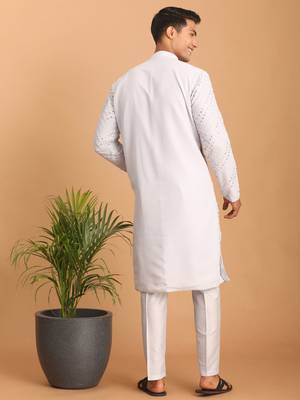 Aqua Georgette Kurta Pyjama Set 3