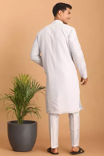 Aqua Georgette Kurta Pyjama Set