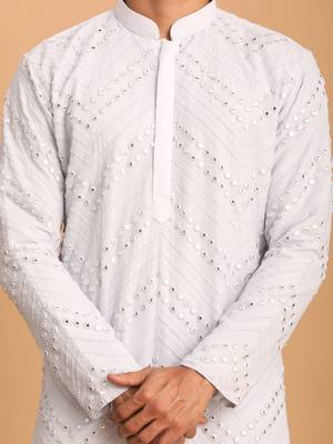 Aqua Georgette Kurta Pyjama Set 4