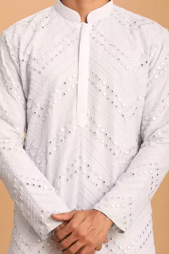 Aqua Georgette Kurta Pyjama Set