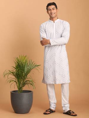 Aqua Georgette Kurta Pyjama Set 1