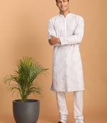 Aqua Georgette Kurta Pyjama Set