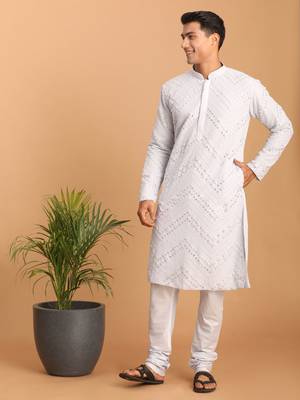 Aqua Georgette Kurta Pyjama Set 2