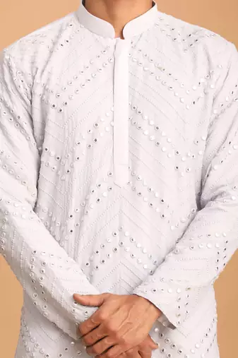 Aqua Georgette Kurta Pyjama Set