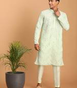 Mint Green Georgette Kurta Pyjama Set