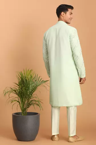 Mint Green Georgette Kurta Pyjama Set