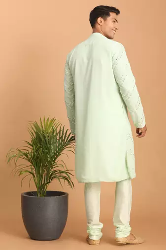 Mint Green Georgette Kurta Pyjama Set
