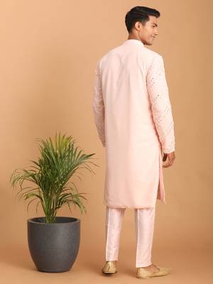 Pink Georgette Kurta Pyjama Set 3