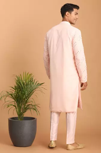 Pink Georgette Kurta Pyjama Set