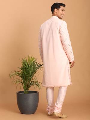 Pink Georgette Kurta Pyjama Set 3