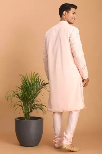 Pink Georgette Kurta Pyjama Set